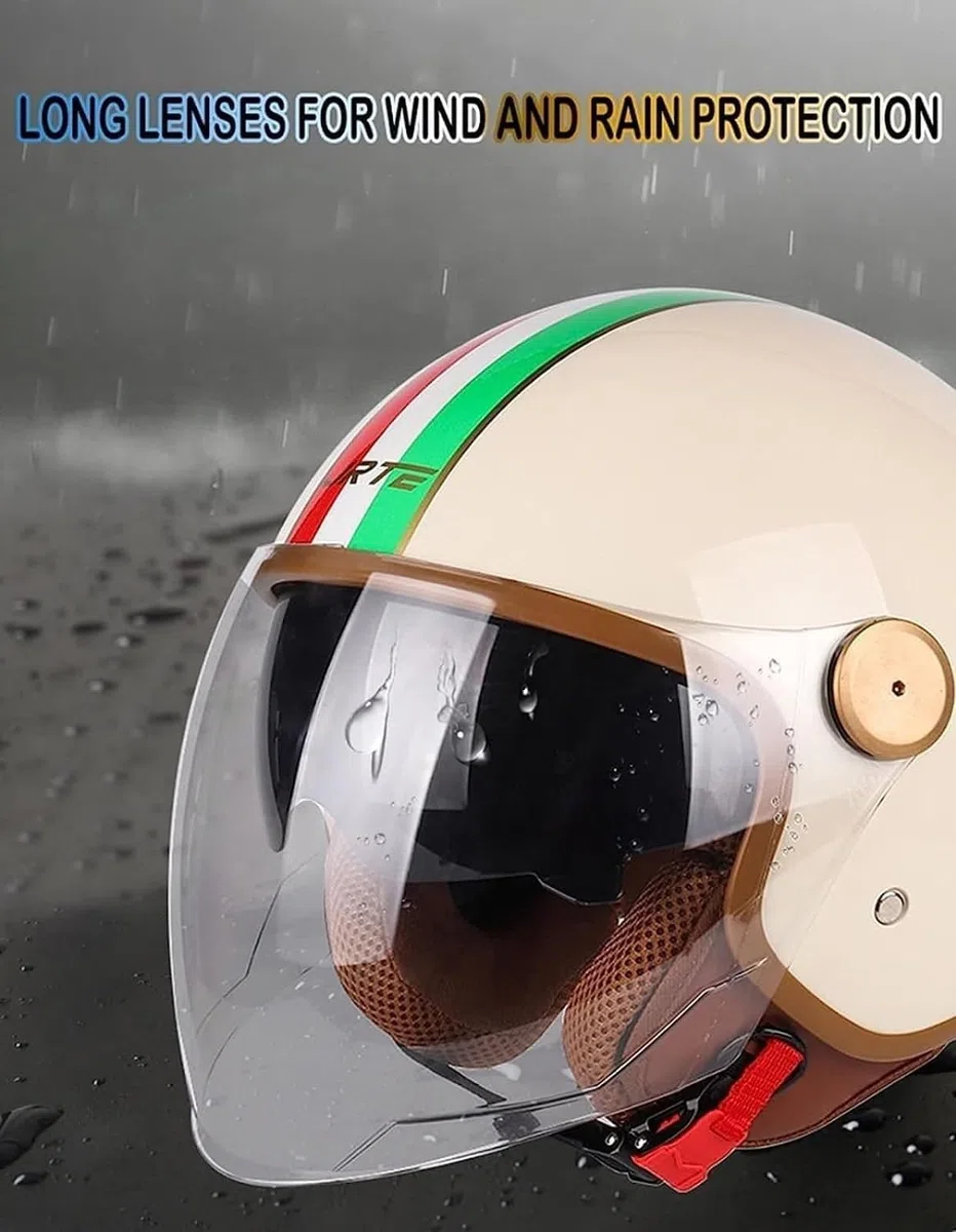 Casco Moto Bluetooth Casco Jet con Visiera Omologato ECE 3/4 Mezzo Casco Moto Aperto con Microfono Speaker per Donna E Uomo per Scooter Racing Crash Casco P