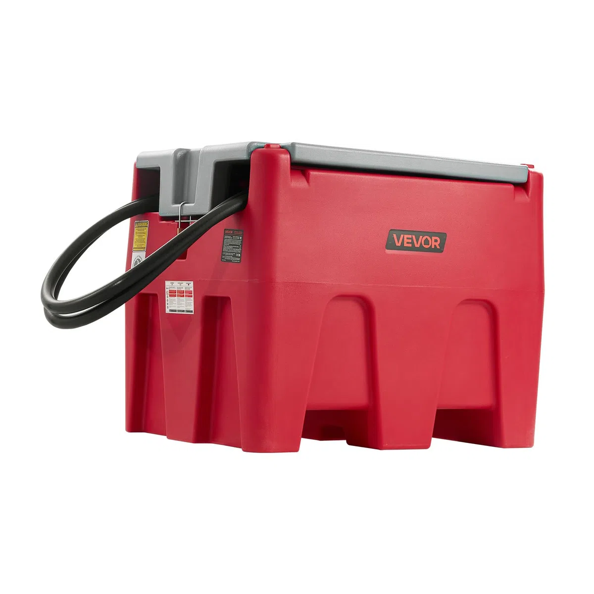 VEVOR Serbatoio Portatile per Benzina 220 Litri Portata 10 GPM, Serbatoio per Carburante Diesel con Pompa di Trasferimento Elettrica 102W, Tubo Flessibile, Trasporto del Carburante, Rosso