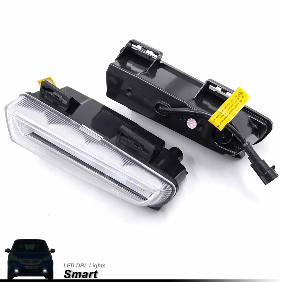 Luci Diurne LED Compatibili con M-ercedes-Benz Smart Fortwo 451 2013-2015, Luci di Marcia Diurna DRL Anteriori Fendinebbia DLR Kit Cablaggio Canbus Senza Errori Bianco Xenon 800LM 2 Pezzi