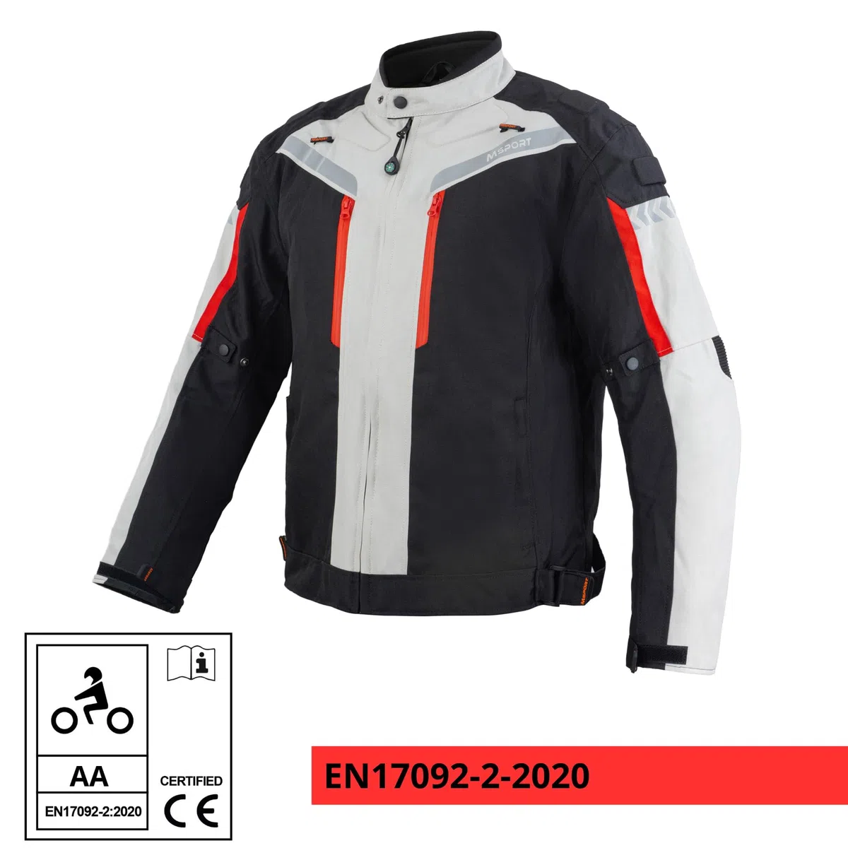 Msport Giacca Moto da Uomo 4 Stagioni Impermeabile Antivento con Fodera Termica Rimovibile e Protezioni CE Integrate