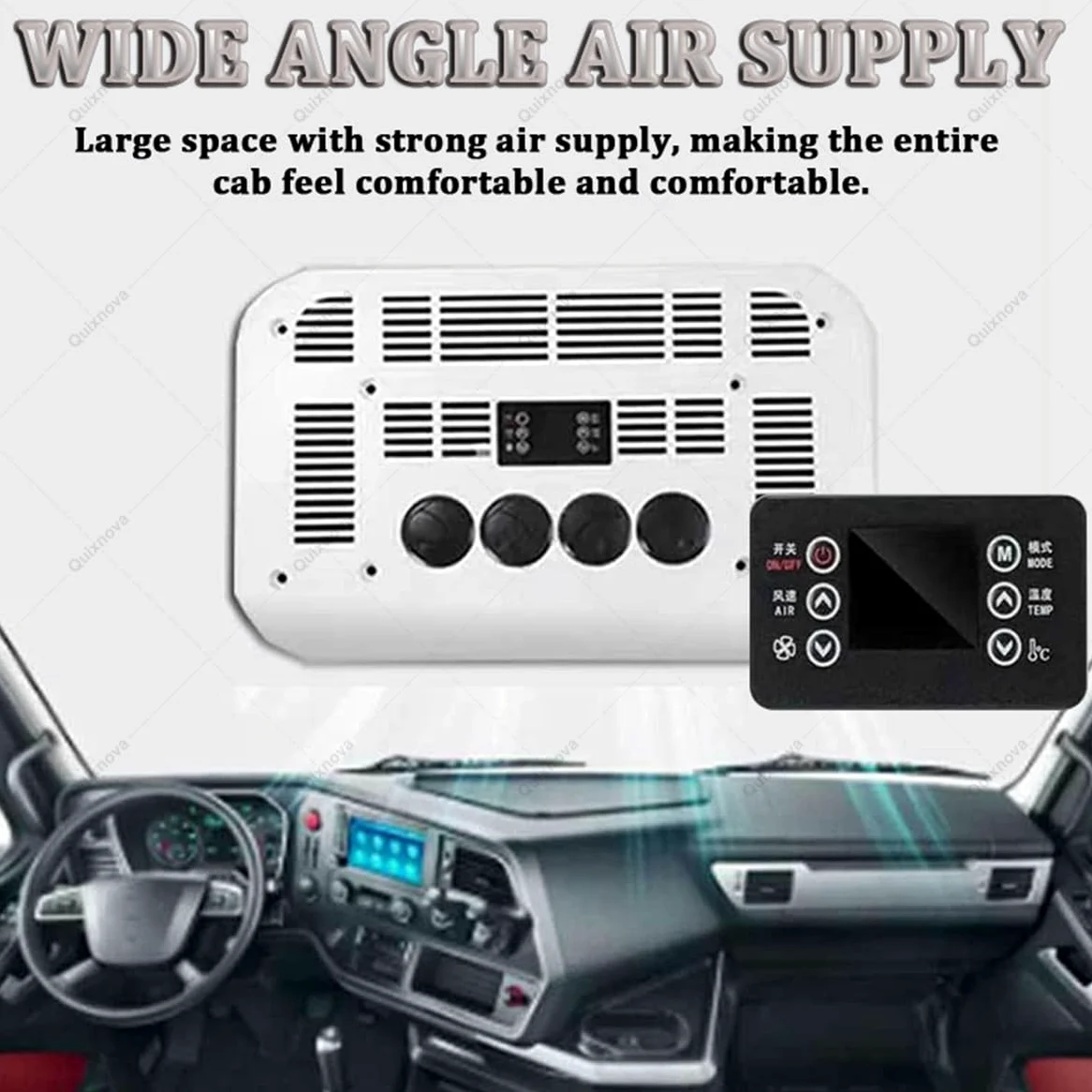 Condizionatore d'Aria per Camper con Telecomando - Condizionatore d'Aria da Tetto 12V/24V per Camper, unità di climatizzazione CC per parcheggio, Camion, Camper - Raffreddamento rapido 24V