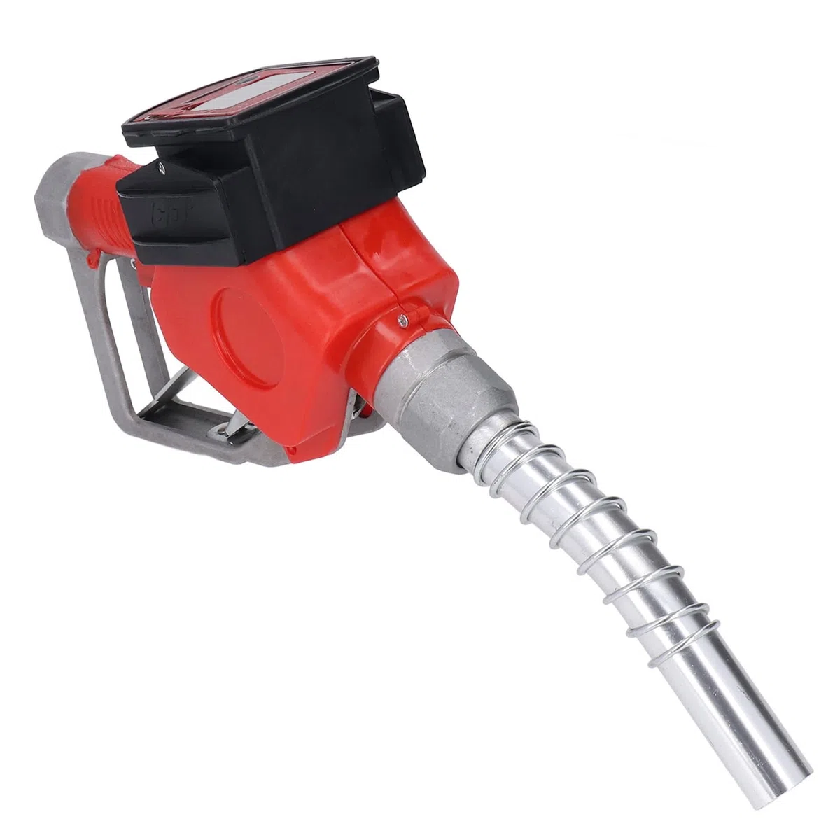 Pistola per Erogazione Carburante Automatica 1 Pollice BSP con Contatore Digitale Lega di Alluminio Ugello con Arresto Automatico per Benzina Cherosene 10-60L/min Blocco a 3 Posizioni