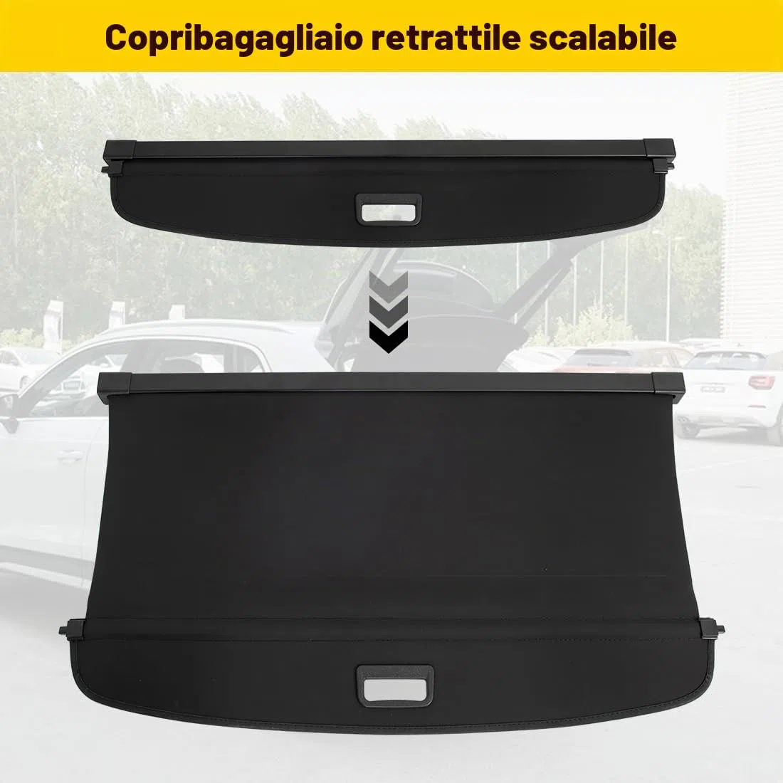 Protezione Coperchio Portabagagli Copertura Bagagliaio Auto Baule Posteriore Pacco Ripiano Portaoggetti Cargo Cover Nero per Audi Q3 2013-2017