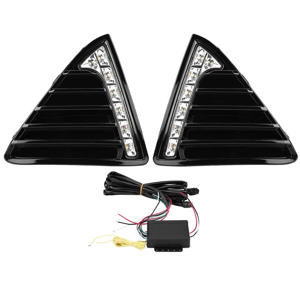 Wallfire Luci diurne a LED, 1 Coppia di luci diurne dell'auto Segnale di svolta Doppio Modello Anteriore Inferiore paraurti Guida DRL luci a LED per Ford Focus MK3 2012 2013 2014