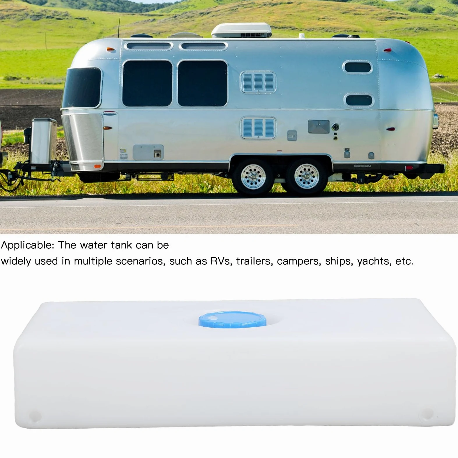 Serbatoio dell'Acqua Fresca e Grigia per Camper, Serbatoio di stoccaggio dell'Acqua da 8 galloni Ingresso Acqua da 85 mm Serbatoio dell'Acqua Fresca e Grigia per Barca