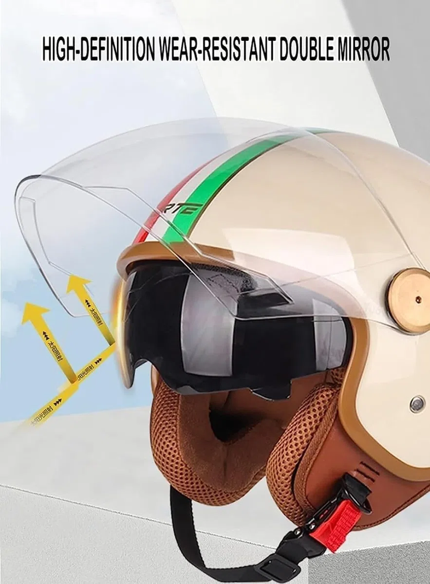 Casco Moto Bluetooth Casco Jet con Visiera Omologato ECE 3/4 Mezzo Casco Moto Aperto con Microfono Speaker per Donna E Uomo per Scooter Racing Crash Casco P