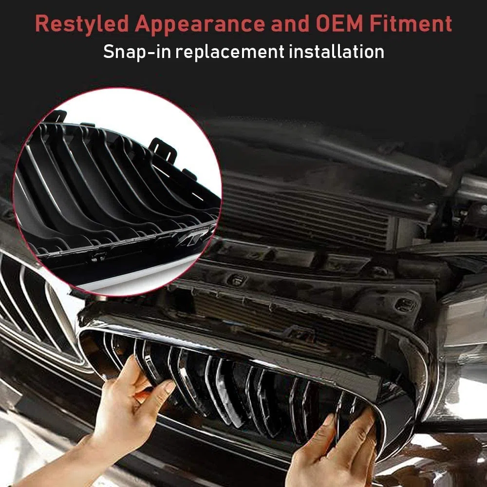 E60 E61 Griglia Radiatore per BMW serie 5 E60 E61 M5 Griglia Paraurti Nero Doppia Lamella Nera Lucida 2003 – 2009