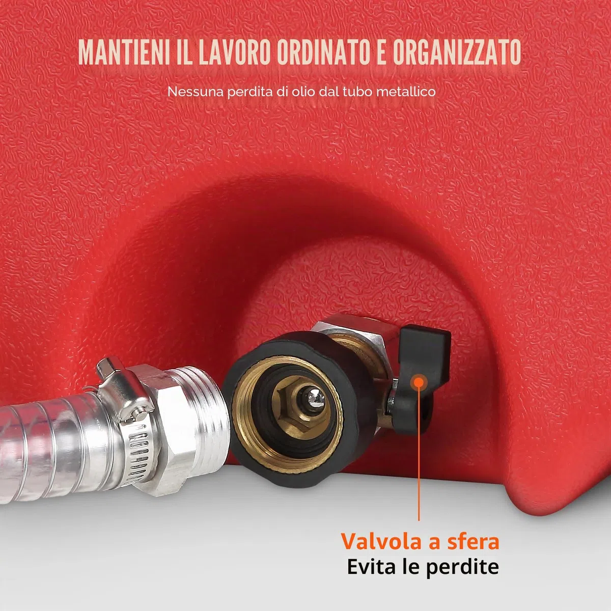 VEVOR Contenitore per Carburante 16 Galloni, 7,8 L/min, Contenitore per Serbatoio Portatile con Ruote in Gomma per Pompa Manuale Trasferimento Carburante per Benzina Diesel Auto Barca Tosaerba