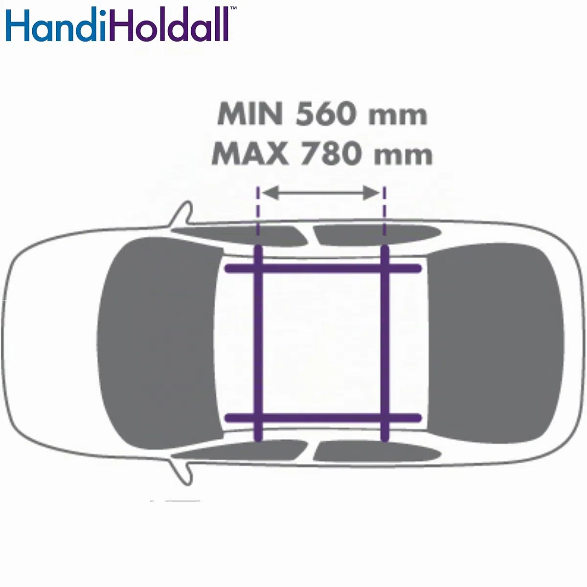 HandiWorld HHOLDALLWR330 HandiHoldall Grande Borsa da Tetto; Pieghevole Resistente alle Intemperie con Base Solida; Blu Navy; 330 Litri