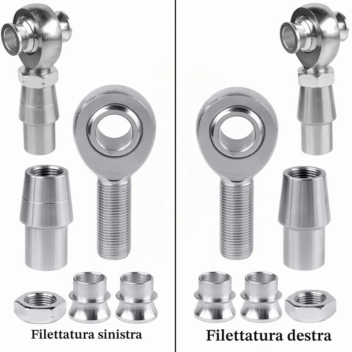 Kit di Estremità Asta con Giunti Heim da 3/4'', Giunti Chromoly da 750'' Kit Panhard Filettatura Destra e Sinistra (Confezione da 4)