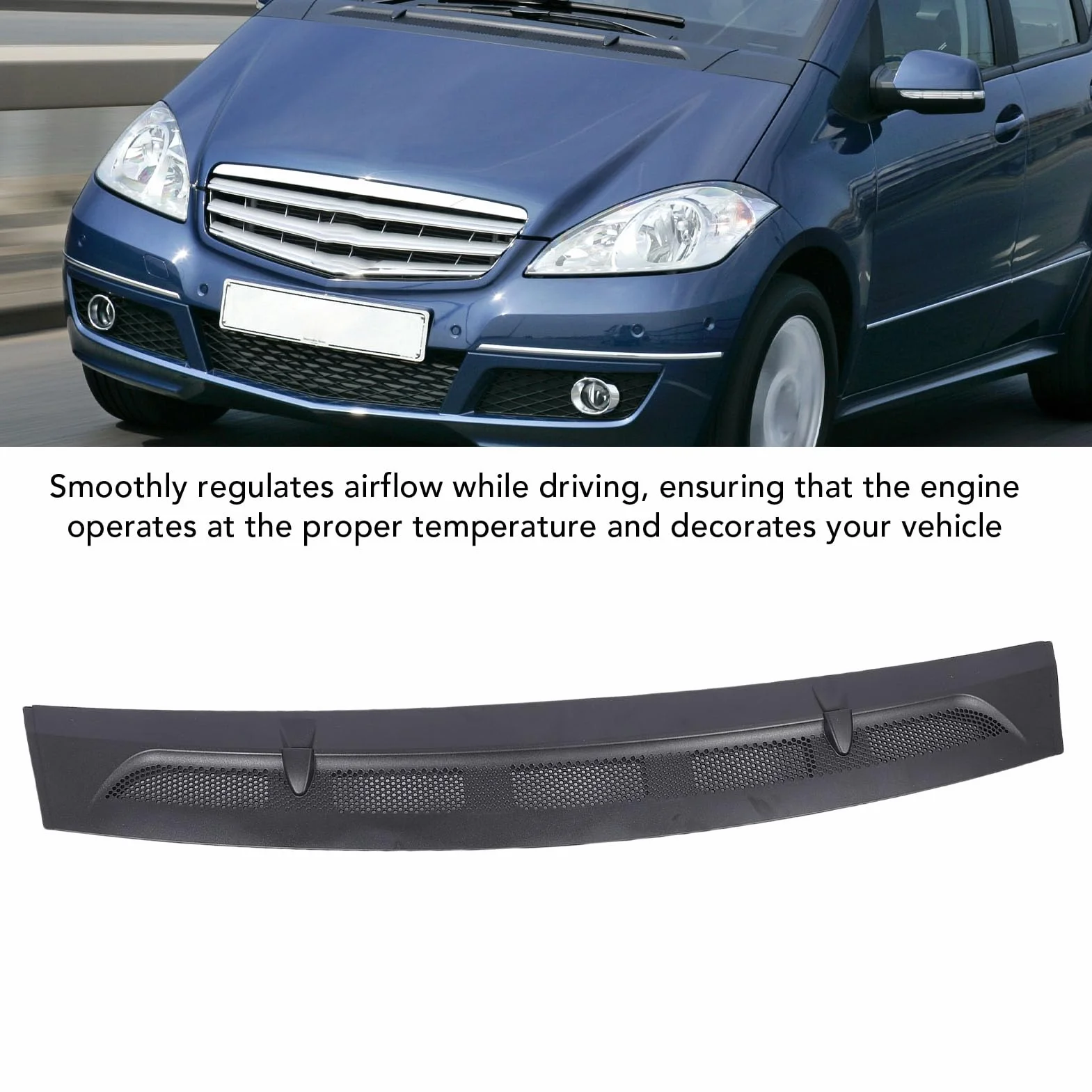 Shkalacar Griglia di Copertura dello Sfiato del Cofano del Parabrezza, Elegante Sostituzione in Plastica ABS per la Classe A W169, con Flusso D'aria Migliorato e Facile Installazione
