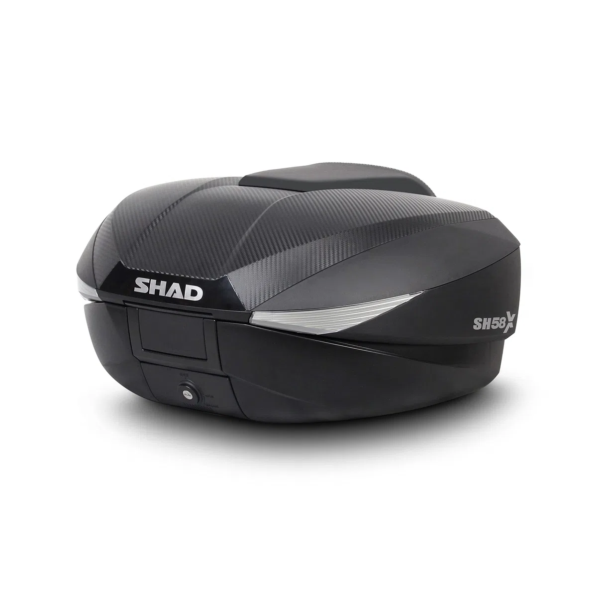 Generico SH58X BAULETTO TOP CASE ESPANDIBILE 46 52 58 CARBON CON PIASTRA E SCHIENALINO compatibile con SHAD SUPPORTI