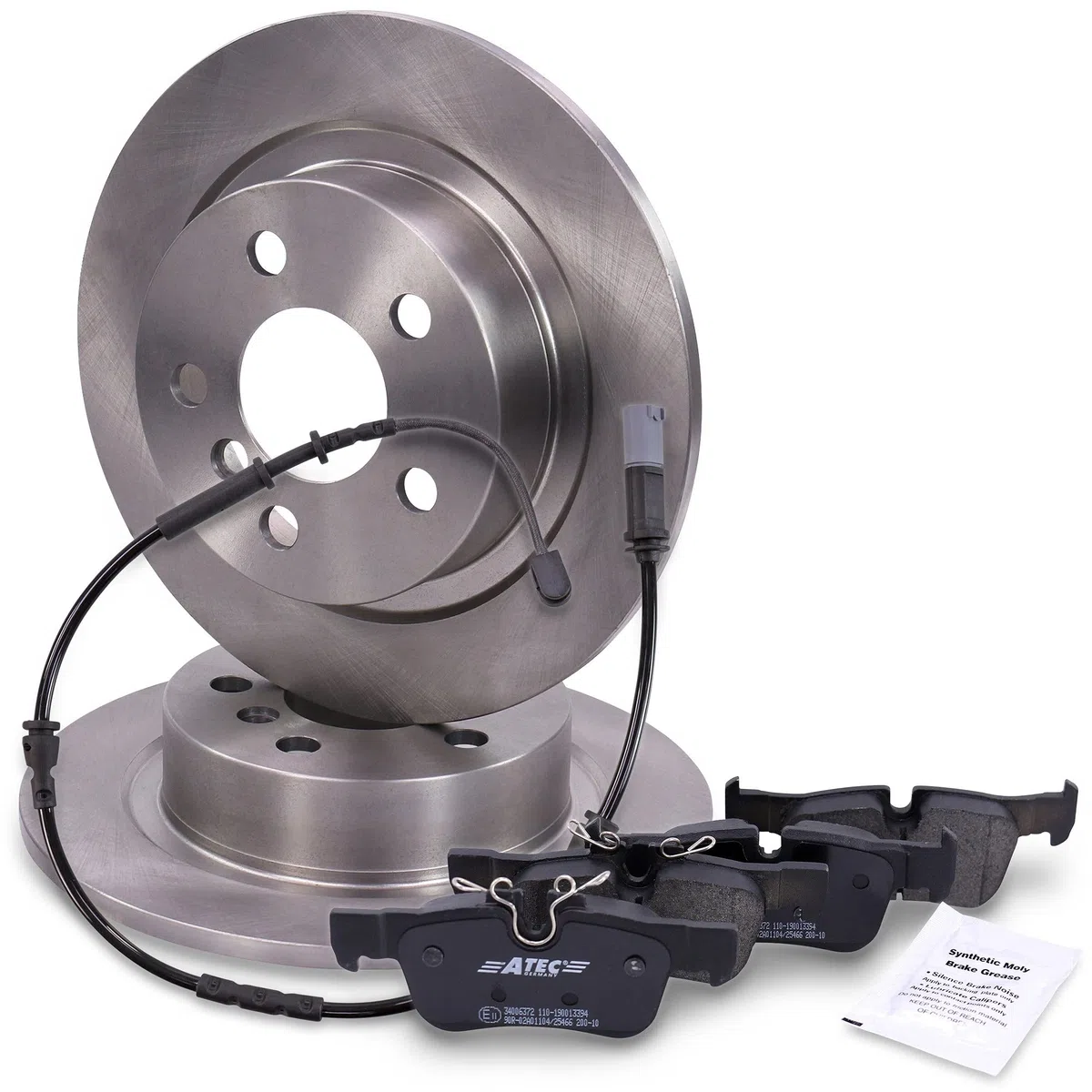 ATEC Germany Set freni asse posteriore dischi freno Ø 280 mm completi + pastiglie freno posteriori Compatibile con BMW Serie 2 Active Tourer (F45) Gran Tourer (F46), X1 (F48), MINI CLUBMAN (F54)