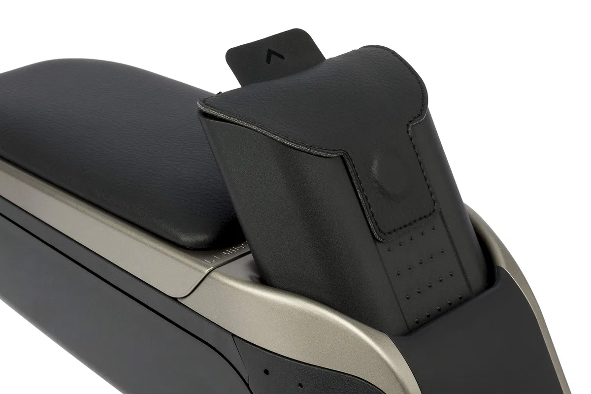 Bracciolo specifico nero/grigio Armster 2 per Nissan Juke f15 (2010-), con vano portaoggetti e ripiegabile