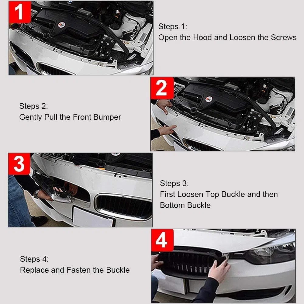 E60 E61 Griglia Radiatore per BMW serie 5 E60 E61 M5 Griglia Paraurti Nero Doppia Lamella Nera Lucida 2003 – 2009