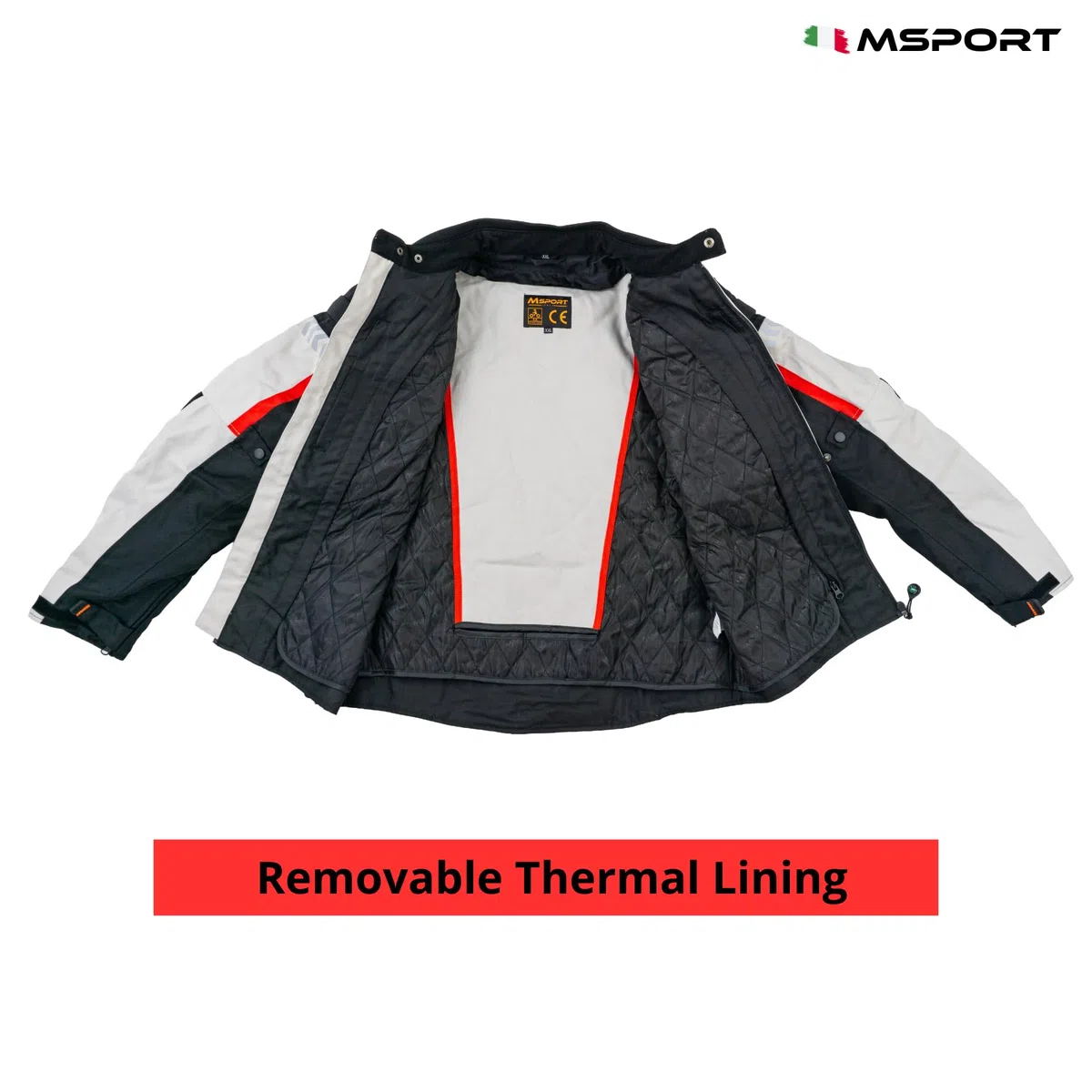 Msport Giacca Moto da Uomo 4 Stagioni Impermeabile Antivento con Fodera Termica Rimovibile e Protezioni CE Integrate