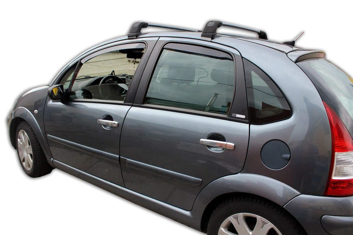 J&J AUTOMOTIVE Deflettori d'Aria per Citroen C3 2002-2009, Set da 4 Pezzi, Nero Fumé Oscurato Heko