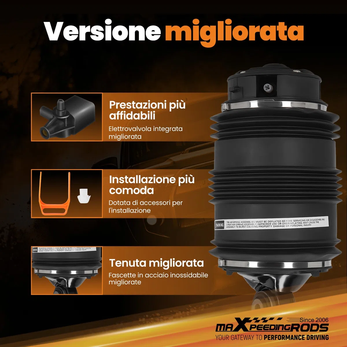 maXpeedingrods Molla Pneumatica ad Aria Posteriore Sinistro o Destro Sospensione Pneumatica Airmatic Ammortizzatori ad Aria per Mercedes-Benz Class E T-Model S211 2003-2009 A2113200925
