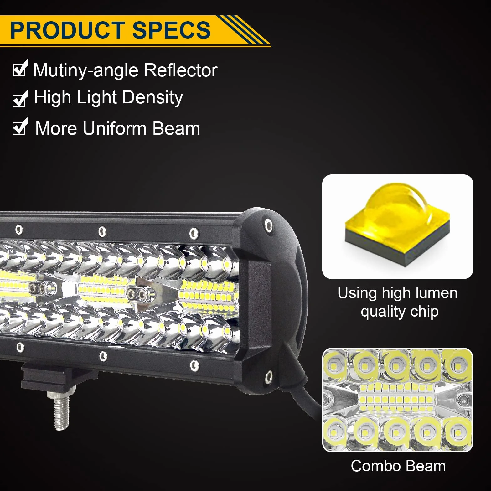 RIGIDON Barra Led Fuoristrada 30cm 12 Pollici 240W Barra Luce Led Con 12V Cablaggio, Lampade Luci di Guida per 4x4 Offroad Auto Trattore Camion SUV UTE ATV Barca Veicoli, 6000K Bianco