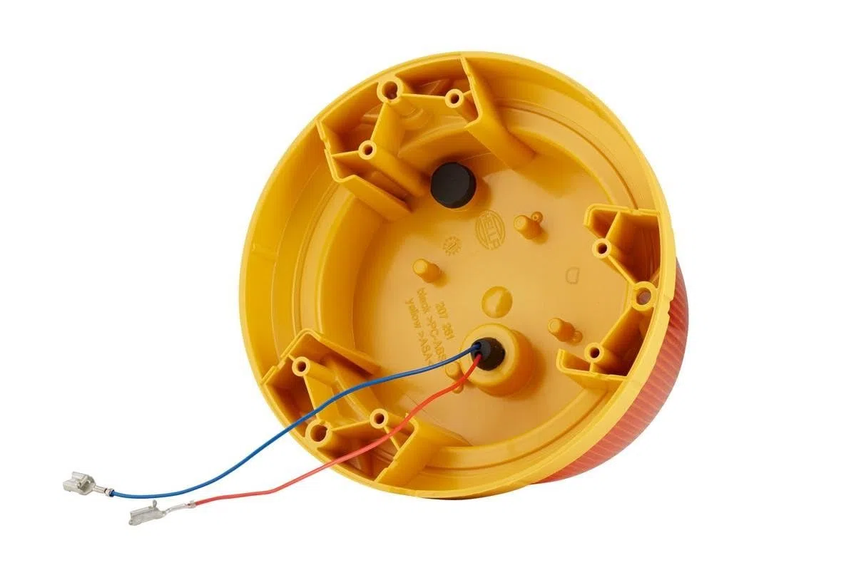 HELLA 2XD 012 480-301 LED-Proiettore rotante, MiniRay 2.1, 12/24V, ambra, avvitato, Cavo 200mm, Spina Spina piatta