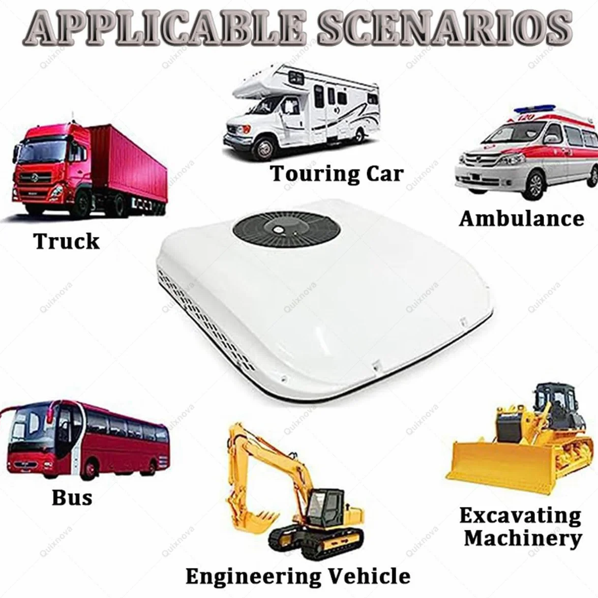 Condizionatore d'Aria per Camper con Telecomando - Condizionatore d'Aria da Tetto 12V/24V per Camper, unità di climatizzazione CC per parcheggio, Camion, Camper - Raffreddamento rapido 24V