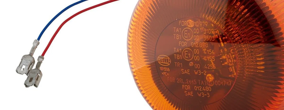HELLA 2XD 012 480-301 LED-Proiettore rotante, MiniRay 2.1, 12/24V, ambra, avvitato, Cavo 200mm, Spina Spina piatta