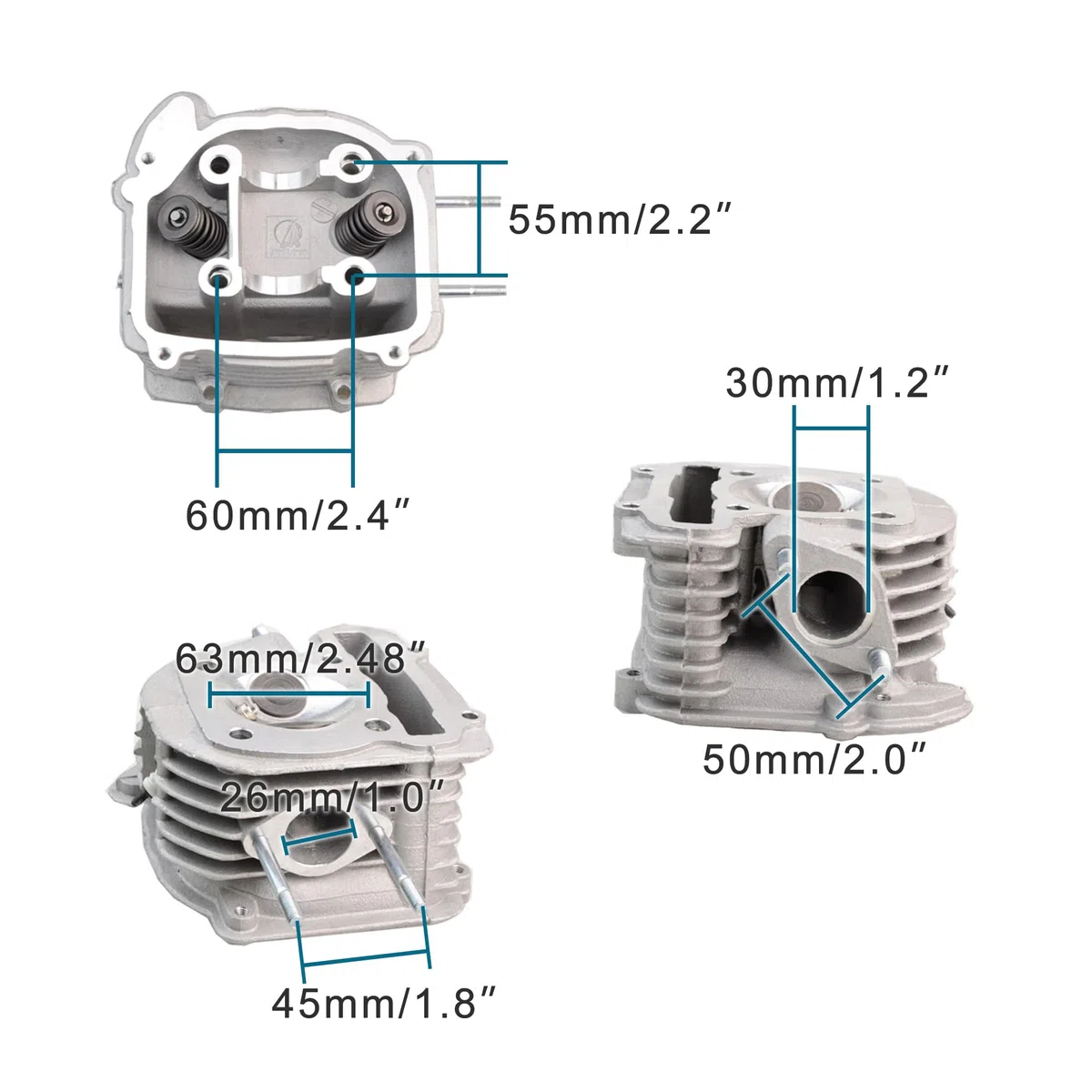 GOOFIT 63mm Testate Accessori Albero a camme Catena bilanciere sostituzione per GY6 150cc 180cc 200cc 250cc ATV Fuoristrada Go Kart Ciclomotore Moto e Scooter