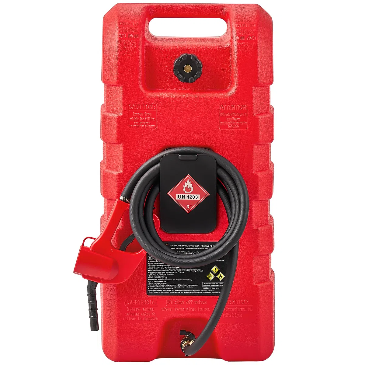 VEVOR Serbatoio di Carburante Portatile 56,78 L Modalità Pompa a Gravità e Manuale, Contenitore per Serbatoio di Carburante con Ruote, Tubo di Mandata 3,04 m e Pompa Manuale, per Motoscafi, Benzina