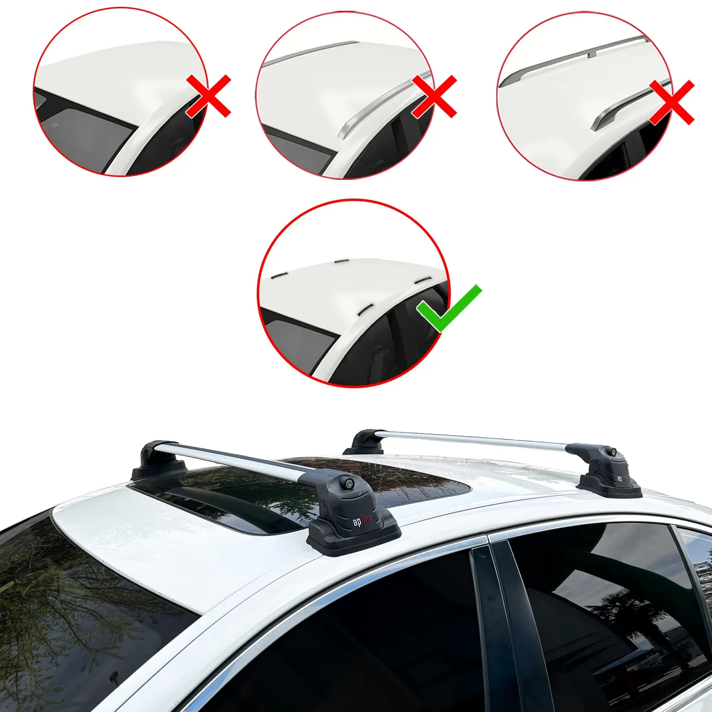 Compatibile con BMW Serie 1 (E87) 2004-2011 Modello ACE-3 Barre Tetto Portapacchi Auto Barre Portatutto Grigio Alluminio 2 Barre