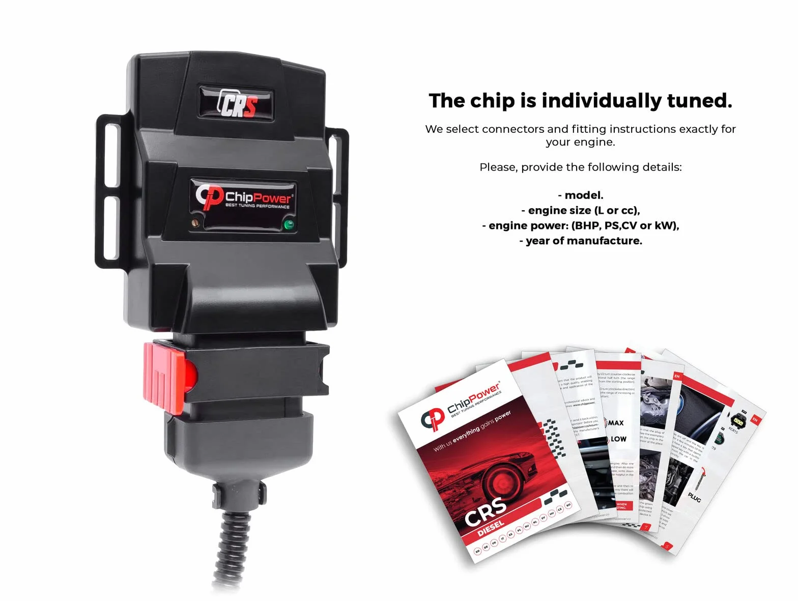ChipPower Centralina Aggiuntiva CRS all'auto per Audi A4 B8 (8K) 2.0 TDI 125 kW 170 CV 2007-2016 Tuningbox Plug&Drive Adatto Chip Tuning con Presa Individuale Diesel