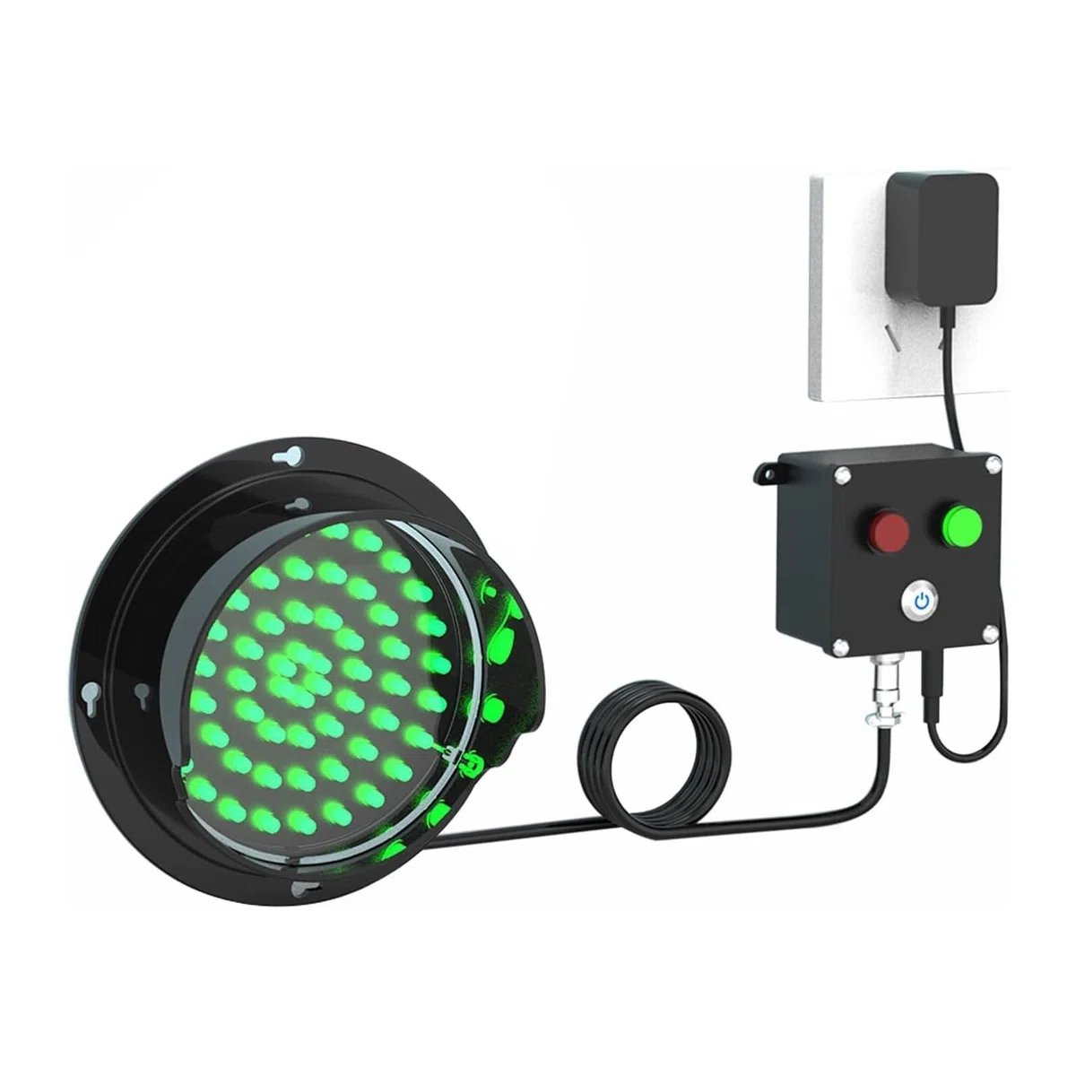 Semaforo Industriale, Stop And Go, semaforo a LED Rosso/Verde for banchine di carico, Controllo a Pulsante, Plug And Play, for incroci, fabbriche, scuole, caselli autostradali(200mm/8in)