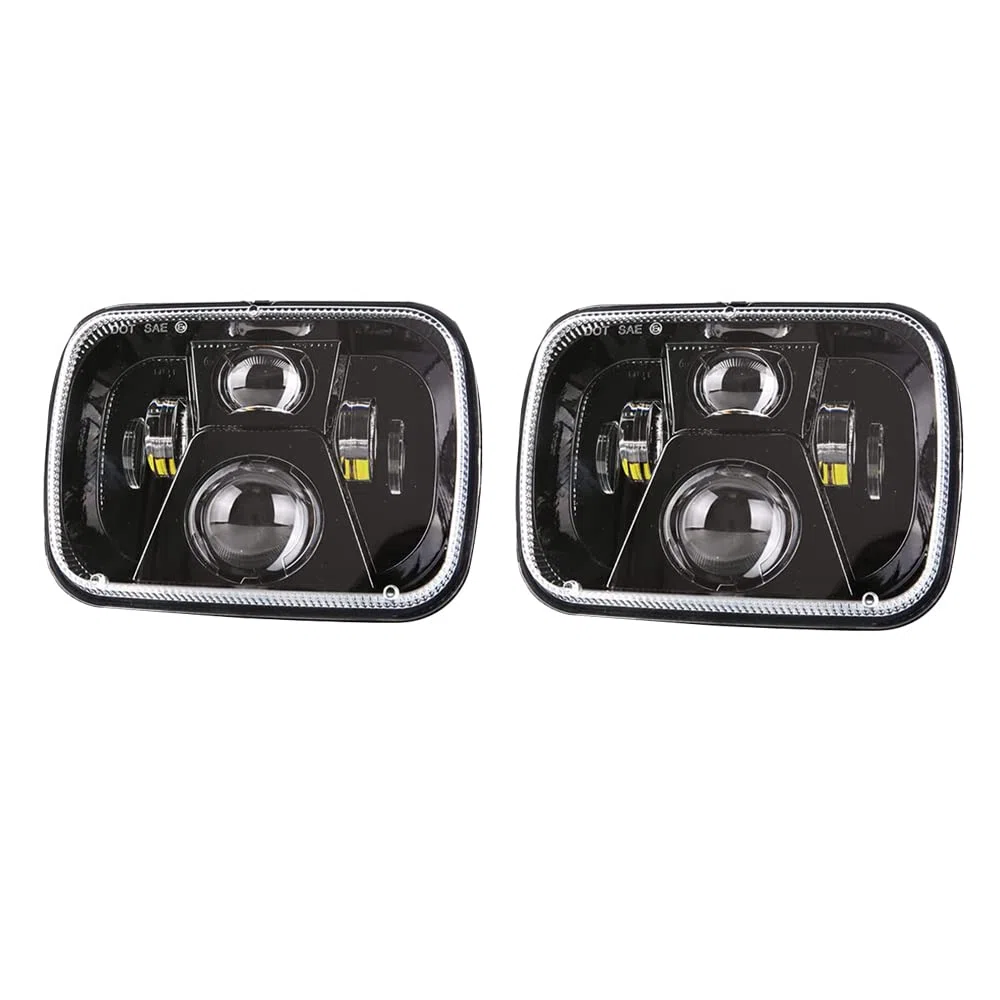 2 pezzi Fari LED per auto 12V 110W impermeabili 5x7 6X7 pollici 6000K luci di marcia Compatibile con Jeep Cherokee XJ Compatibile con Wrangler YJ Compatibile con Ford Compatibile con GMC, nero