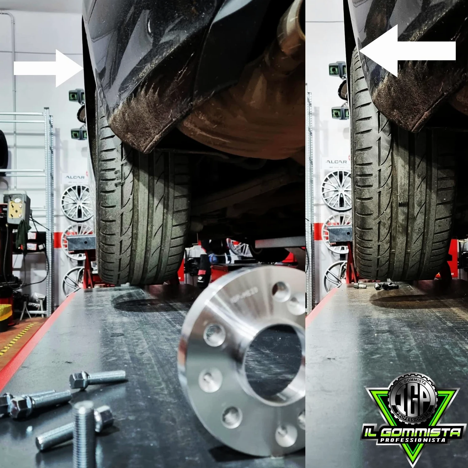 IGP 2 Distanziali RUOTE da 16 mm + 10 BULLONI compatibili con A4 A5 A6 A7 A8 Q5 MADE IN ITALY * OK AUTO RUOTA CERCHI IN LEGA