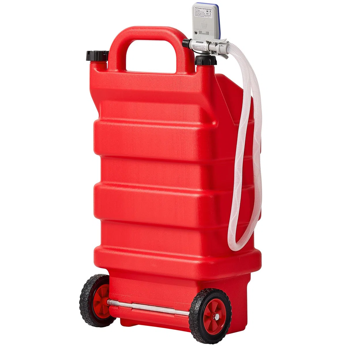 VEVOR Serbatoio di Carburante Portatile da 60,56 L Contenitore di Benzina, Pompa di Trasferimento del Carburante Elettrica 12 V CC 11,36 L/min Tubo di Mandata da 1,21 m per Diesel Benzina, Rosso