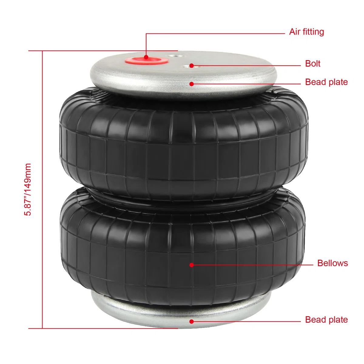 Docas 2x Sospensione Molla ad Aria Standard 2500 Pound 1/2"1/2"npt Single airport per F.o.r.d F150/F250 Chevrolet Silverado Dodge Ram 1500 2500 3500