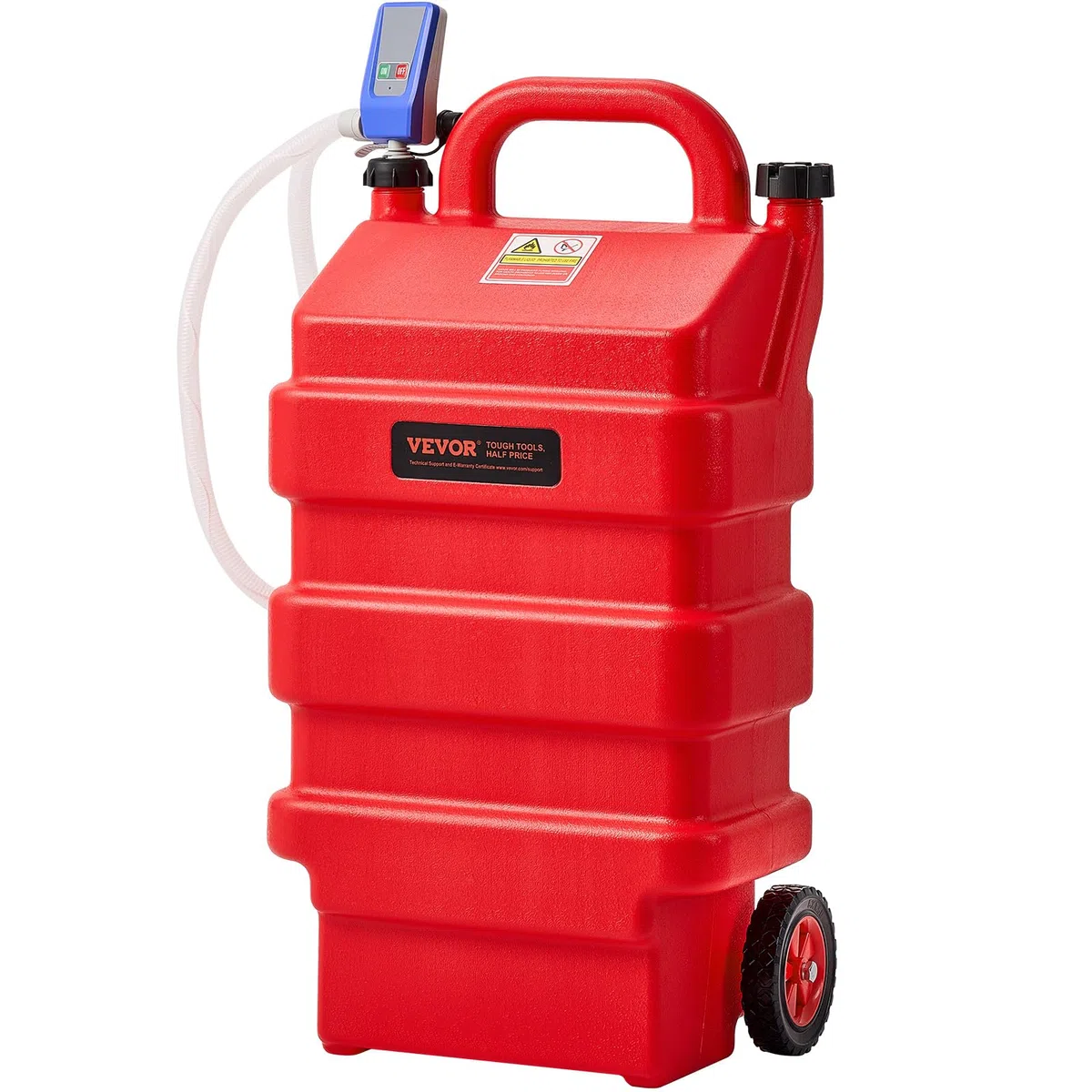 VEVOR Serbatoio di Carburante Portatile da 60,56 L Contenitore di Benzina, Pompa di Trasferimento del Carburante Elettrica 12 V CC 11,36 L/min Tubo di Mandata da 1,21 m per Diesel Benzina, Rosso