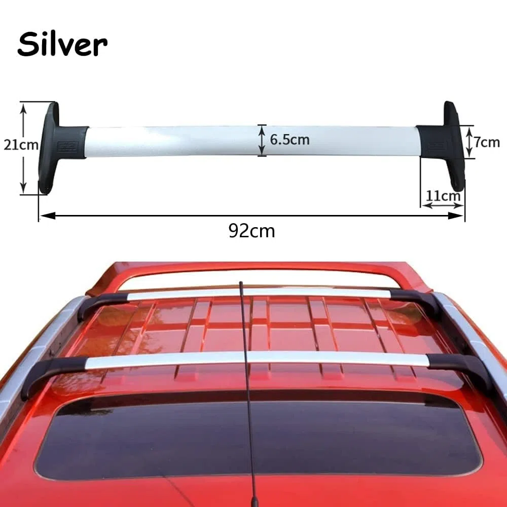 Barre Portatutto per Ford Ecosport 2013 2014 2015 2016 2018 2019 2017 2020, Trasversali Tetto Alluminio Portapacchi, Coppia Barre dedicate antifurto nere,Silver