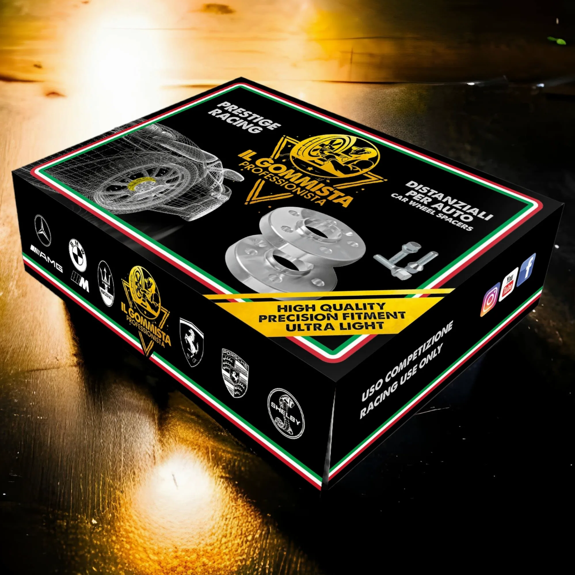 IGP 2 Distanziali Ruote 20 mm Compatibili con Audi A6 S6 RS6 dal 2011 al 2024 Type 4G 4G1 4G2 - C7 C8 + 10 bulloni in Acciaio