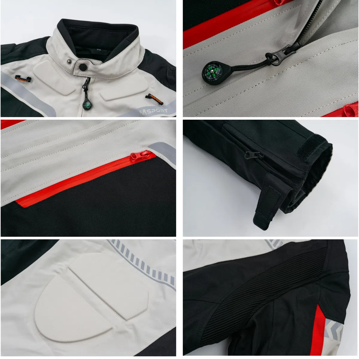 Msport Giacca Moto da Uomo 4 Stagioni Impermeabile Antivento con Fodera Termica Rimovibile e Protezioni CE Integrate