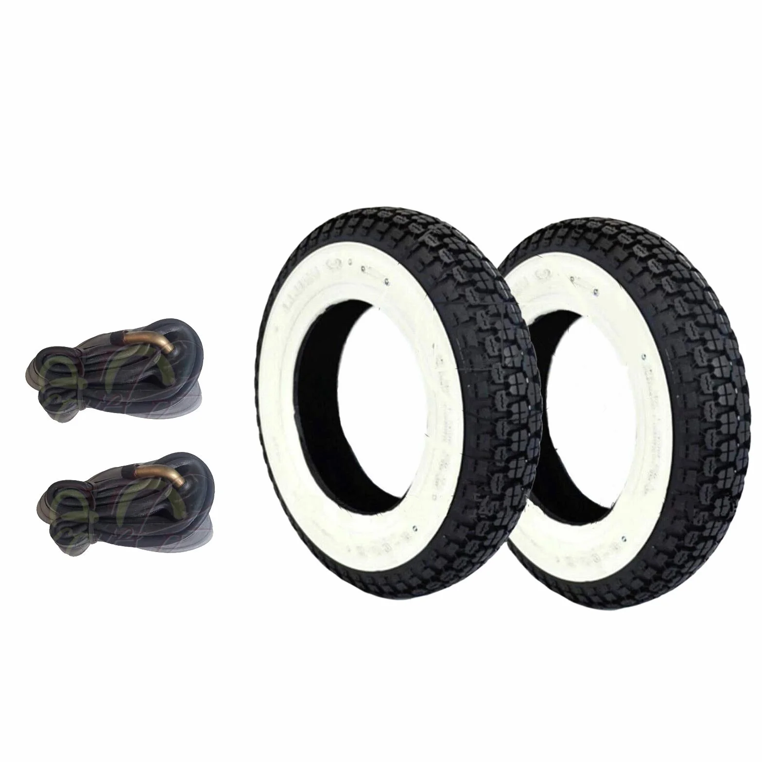 KIT 2 GOMME 3.50-10 COMPATIBILE CON VESPA PX 125 SPRINT 150 200 + CAMERE PNEUMATICI FASCIA BIANCA VESPA