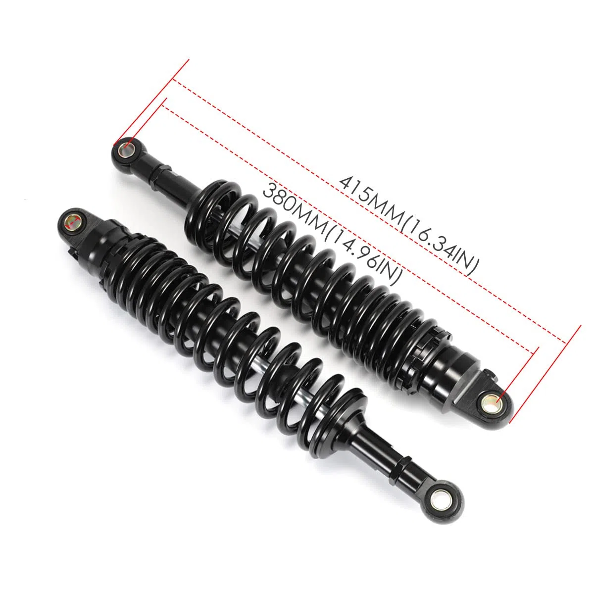 Universale Ammortizzatori Posteriori 8mm Molla Sospensione per XT500 RM370 SP500 GT550 CB700 CB400 XL185 XL125 ZRX1100 300cc Motorrad Geländefahrzeug ATV 380MM Nero