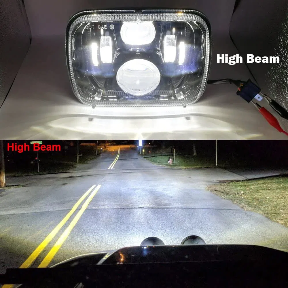 2 pezzi Fari LED per auto 12V 110W impermeabili 5x7 6X7 pollici 6000K luci di marcia Compatibile con Jeep Cherokee XJ Compatibile con Wrangler YJ Compatibile con Ford Compatibile con GMC, nero